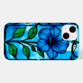 Coques Case-Mate iPhone Fleur bleue vibrante (Verso (horizontal))