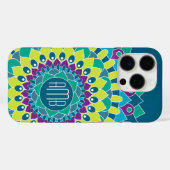 Coques Case-Mate iPhone Fleur bohème avec Monogrammes (Verso (horizontal))