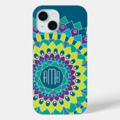 Coques Case-Mate iPhone Fleur bohème avec Monogrammes (Verso)