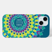 Coques Case-Mate iPhone Fleur bohème avec Monogrammes (Verso (horizontal))