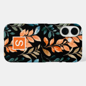Coques Case-Mate iPhone Fleur boho monogramme (Verso (horizontal))