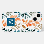 Coques Case-Mate iPhone Fleur boho monogramme (Verso (horizontal))