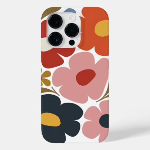 Coque Pour iPhone 14 Pro Fleur Boho Retro colorée Mi-Siècle moderne