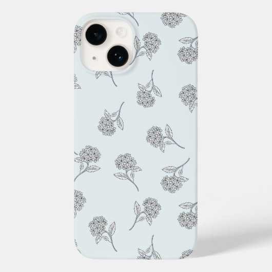 Coques Case-Mate iPhone Fleur Botanique Intemporelle Gris Clair (Verso)
