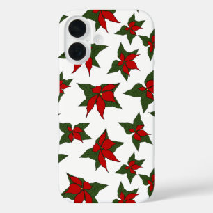 Coques iPhone 16 Fleur botanique rouge de Noël