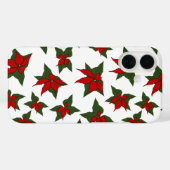 Coques Case-Mate iPhone Fleur botanique rouge de Noël (Verso (horizontal))