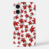 Coques Case-Mate iPhone Fleur botanique rouge de Noël (Verso)