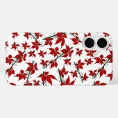 Coques Case-Mate iPhone Fleur botanique rouge de Noël (Verso (horizontal))