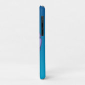 Coques Case-Mate iPhone Fleur carrée violette sur fond bleu (Dos/Gauche)