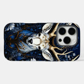 Coques Case-Mate iPhone Fleur céleste de minuit Gothique Cerf (Verso (horizontal))