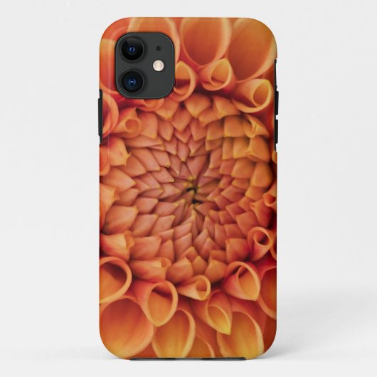 Coques Case-Mate iPhone Fleur Centre Orange Dahlia (Dos)