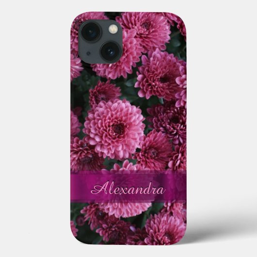 Coques Case-Mate iPhone Fleur Chrysanthemum rose (Verso)