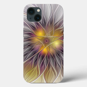 Case-Mate iPhone Case Fleur colorée lumineuse, fractale moderne abstrait
