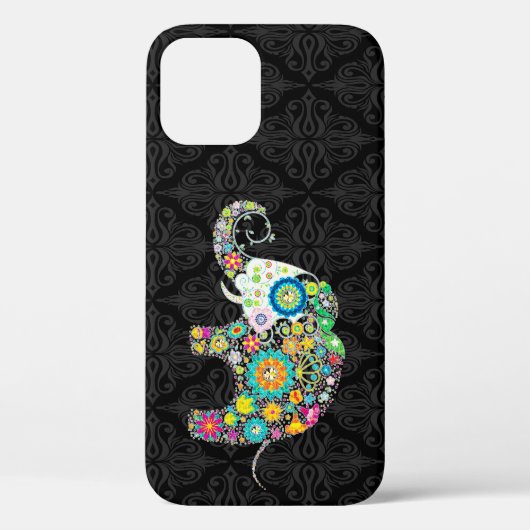 Coques Case-Mate iPhone Fleur colorée Retro Design éléphant (Verso)