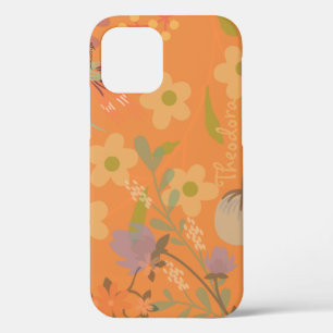 Case-Mate iPhone Case Fleur colorée Retro Girly Abstrait Gold Leaf