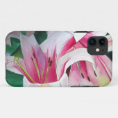 Coques Case-Mate iPhone Fleur d'aquarelle de nénuphar blanc et rose (Dos (Horizontal))
