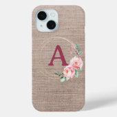 Coques Case-Mate iPhone Fleur d'aquarelle Monogram Boho (Verso)