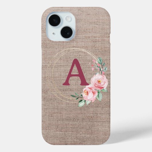 Coques Case-Mate iPhone Fleur d'aquarelle Monogram Boho (Verso)