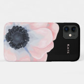 Coques Case-Mate iPhone Fleur d'aquarelle rose personnalisée (Dos (Horizontal))