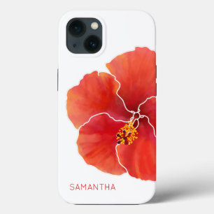Case-Mate iPhone Case Fleur d'aquarelle Tropical Rouge Hibiscus