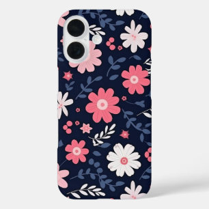 Coques iPhone 16 Fleur d'art populaire élégante