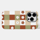 Coques Case-Mate iPhone Fleur d'automne En vichy vérifier Motif (Verso (horizontal))