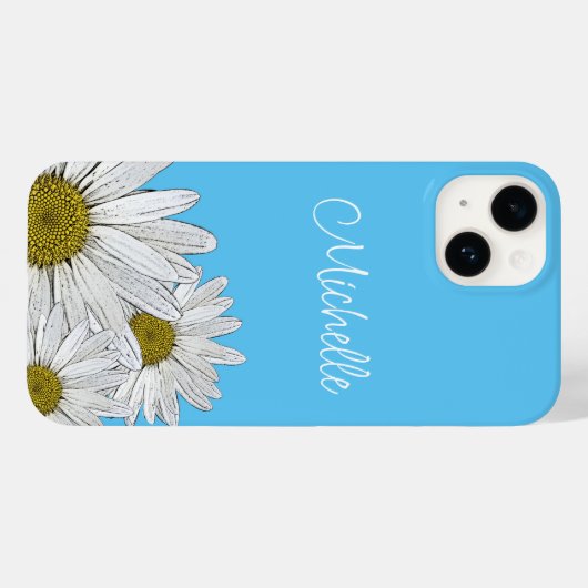 Coques Case-Mate iPhone Fleur de campagne bleu (Verso (horizontal))