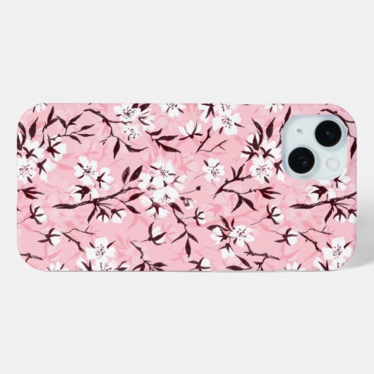 Coques Case-Mate iPhone Fleur de cerisier blanc (Verso (horizontal))