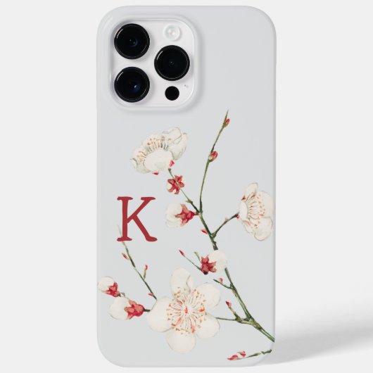 Coques Case-Mate iPhone Fleur de cerisier botanique monogramme lettre (Verso)