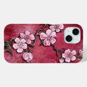 Coques Case-Mate iPhone Fleur de cerisier rose Tatouage Floral Art Design (Verso (horizontal))