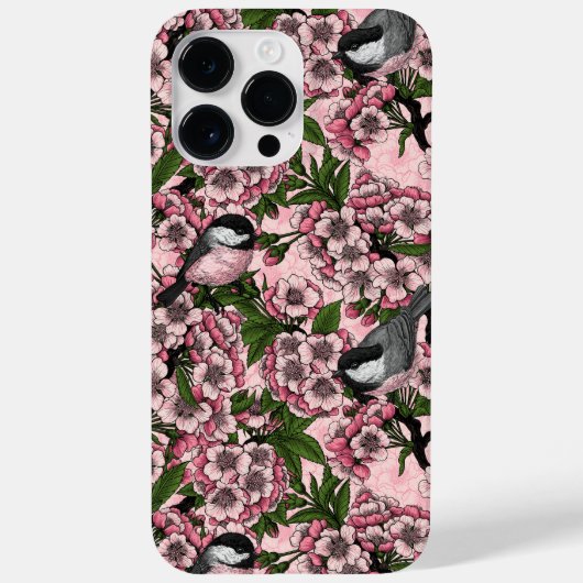 Coques Case-Mate iPhone Fleur de cerisiers et poulets roses (Verso)