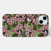 Coques Case-Mate iPhone Fleur de cerisiers et poulets verts (Verso (horizontal))