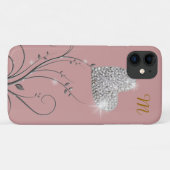 Coques Case-Mate iPhone fleur de coeur brillant (Dos (Horizontal))