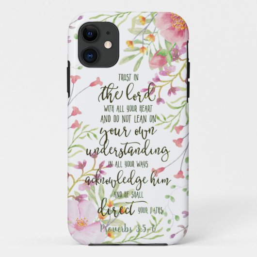 Coques Case-Mate iPhone Fleur de confiance dans le Seigneur (Dos)