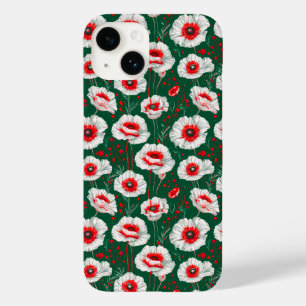 Coque Pour iPhone 14 ✨ Fleur de Coquelicot Blanc Sérénité 🌼 Botanique 