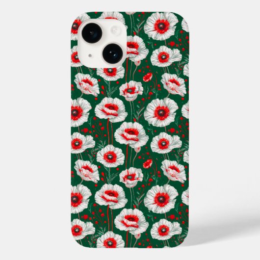 Coques Case-Mate iPhone ✨ Fleur de Coquelicot Blanc Sérénité 🌼 Botanique  (Verso)