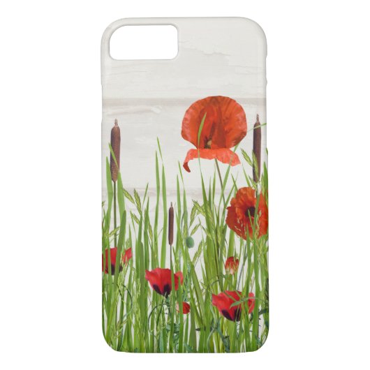 Coques Case-Mate iPhone Fleur de coquelicot dans l'herbe (Dos)