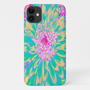 Case-Mate iPhone Case Fleur de Dahlia Décorative Vert Turquoise et Rose