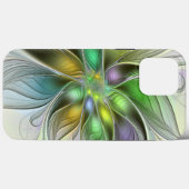 Coques Case-Mate iPhone Fleur de Fantaisie Abstraite Moderne Fractale Colo (Verso (horizontal))