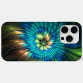 Coques Case-Mate iPhone Fleur de fantaisie lumineuse, fractale abstraite c (Verso (horizontal))