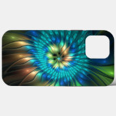 Coques Case-Mate iPhone Fleur de fantaisie lumineuse, fractale abstraite c (Verso (horizontal))