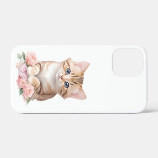 Coques Case-Mate iPhone Fleur de félins de fleur de chats mignons (Verso (horizontal))