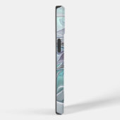 Coques Case-Mate iPhone Fleur de fractale moderne abstraite avec du bleu (Verso / Droite)