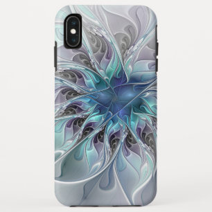 Case-Mate iPhone Case Fleur de fractale moderne abstraite avec du bleu
