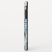 Coques Case-Mate iPhone Fleur de fractale moderne abstraite avec du bleu (Dos/Gauche)