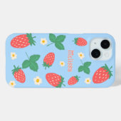Coques Case-Mate iPhone Fleur de fraise mini personnalisée (Verso (horizontal))