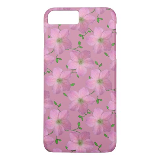 Coques Case-Mate iPhone Fleur de géranium de rose de jardin sur toute (Dos)