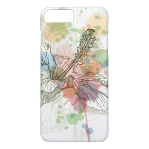 Case-Mate iPhone Case Fleur de ketmie et arrière - plan d'aquarelle