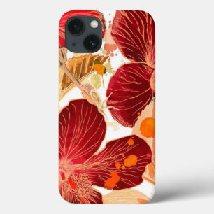 iPhone 13 Coque Fleur de ketmie - peinture 2 d'aquarelle