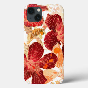 Etui iPhone 13 Fleur de ketmie - peinture 2 d'aquarelle